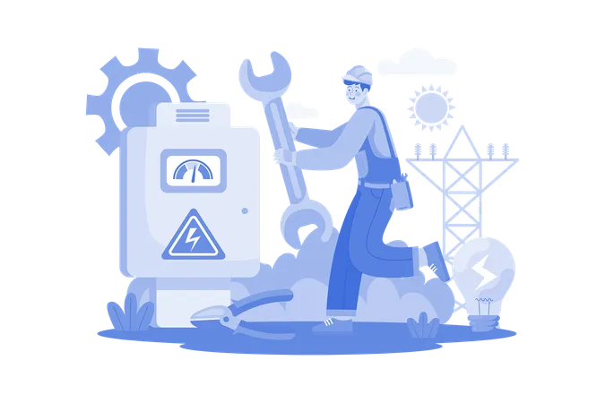 Electrical Engineer Illustration Concept On A White Background Illustration