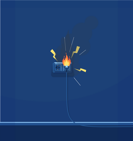 Electrical short circuit  Illustration