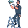 electrician repair light illustration free download