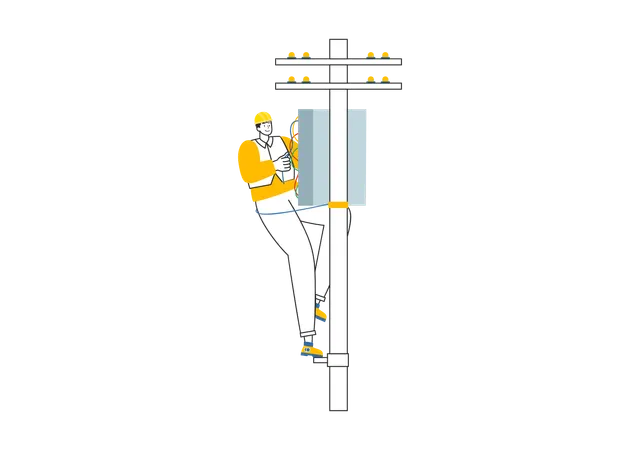 Electrician checking power supply  Illustration