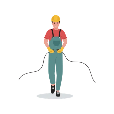 Electrician joining wire joints  Illustration