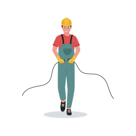 Electrician joining wire joints  Illustration