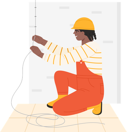 Electrician Repairing  Illustration
