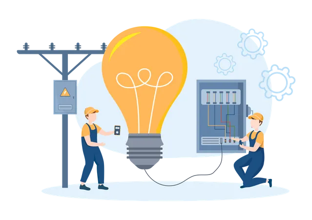 Electrician starting bulb  Illustration