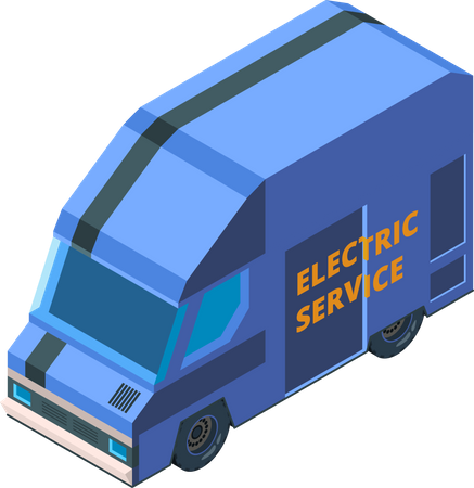Electrician vehicle Illustration