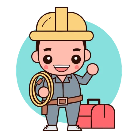 Electrician worker  Illustration