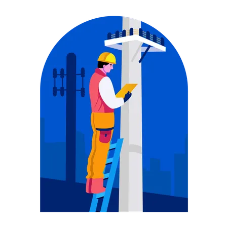 Ouvrier électricien,  Illustration