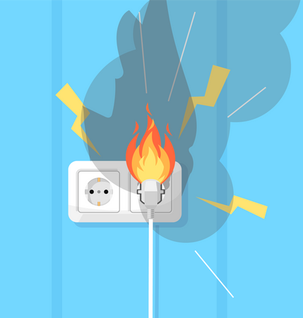 Electricity and fire defense  Illustration