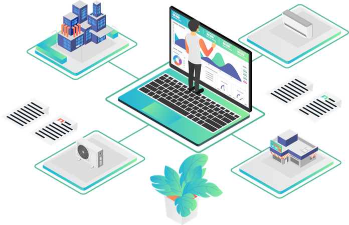 Electricity Business Management  Illustration