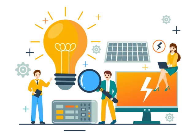 Electricity Energy Maintenance Service  Illustration