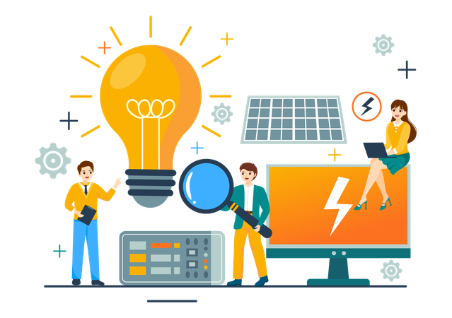 Electricity Energy Maintenance Service  Illustration