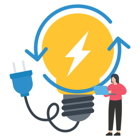 Electricity generation Light production  Illustration