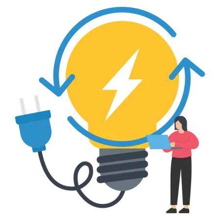 Electricity generation Light production  Illustration