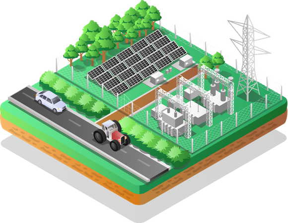 Electricity Grid  Illustration