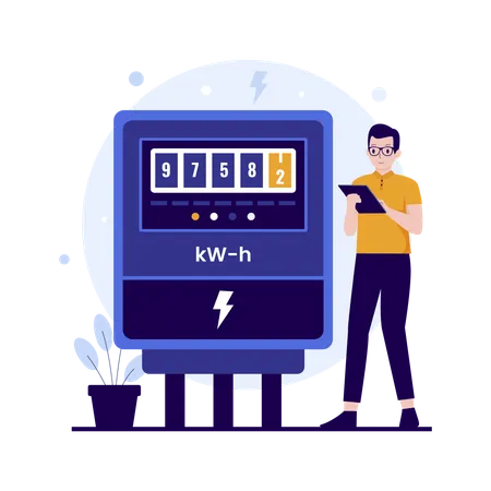 Electricity Meter Illustration