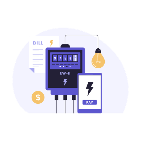Electricity Meter Bill  Illustration