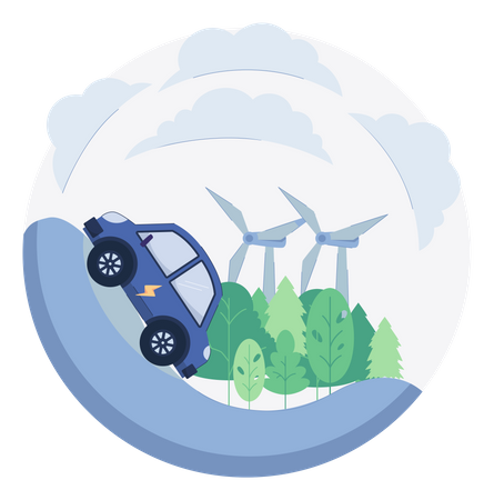 Electronic car  Illustration