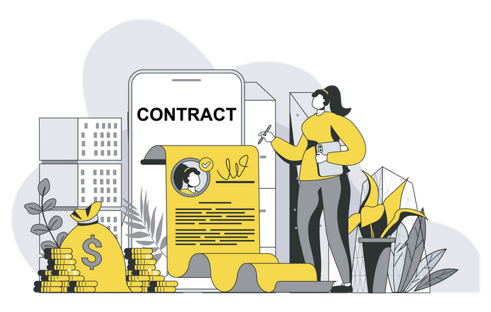 Electronic contract Illustration