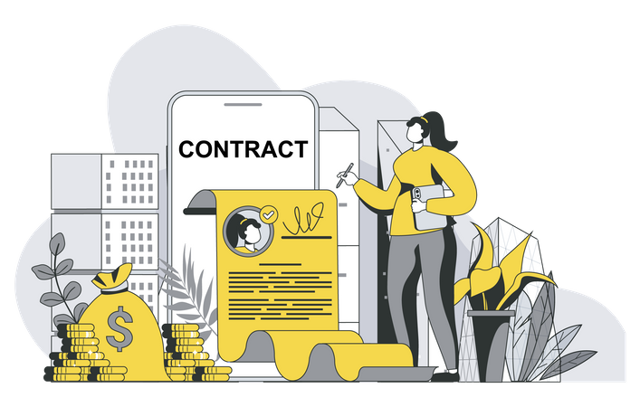 Electronic contract  Illustration