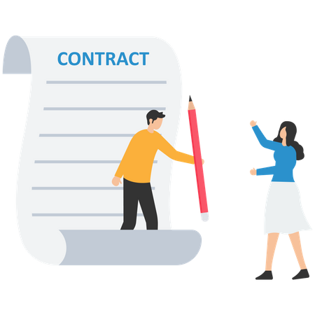 Electronic contract signing Illustration