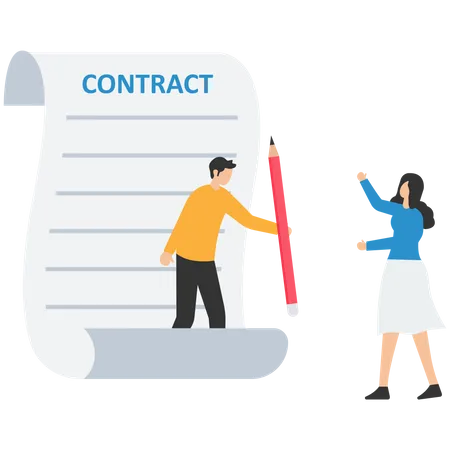 Electronic contract signing Illustration