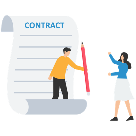 Electronic contract signing  Illustration