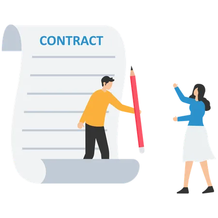 Electronic contract signing  Illustration