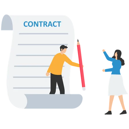 Electronic contract signing  Illustration