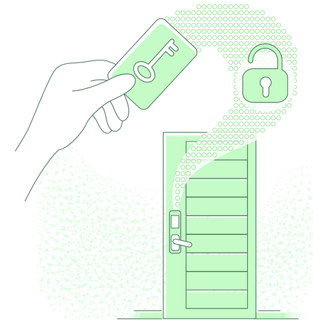 Electronic door key  Illustration