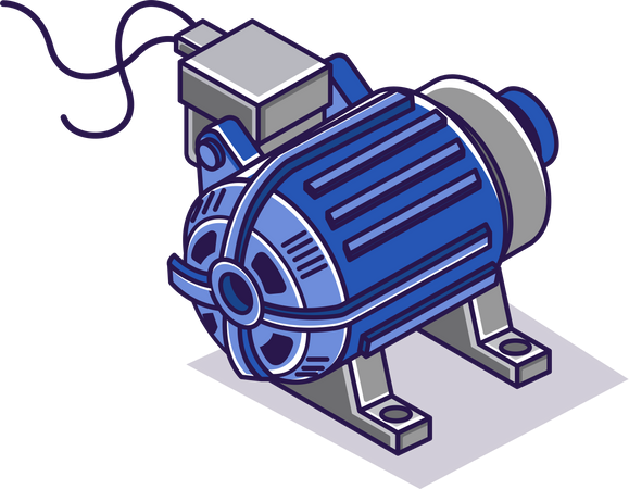 Electronic electric water pump dynamo  Illustration