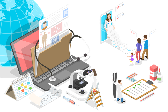 Electronic Health Record and Electronically-Stored Patient Health Information  Illustration