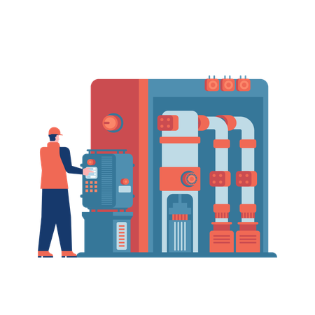 Electronic manufacturing equipment used by engineers  Illustration