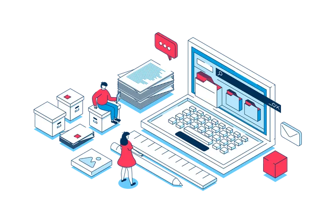 Electronic organization files  Illustration