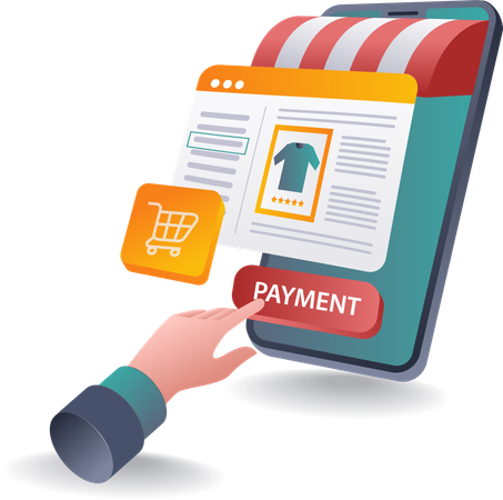 Electronic Payment Solutions for Online Purchases  Illustration