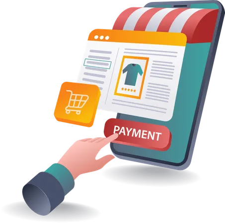 Electronic Payment Solutions for Online Purchases  Illustration