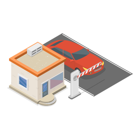 Electronic toll machine  Illustration