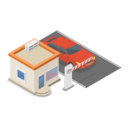 Electronic toll machine  Illustration