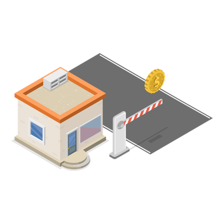 Electronic toll machine  Illustration