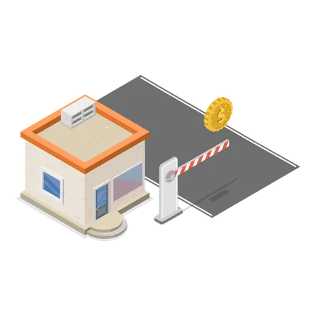 Electronic toll machine  Illustration