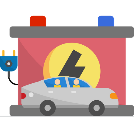 Electronic Vehicle Battery  Illustration