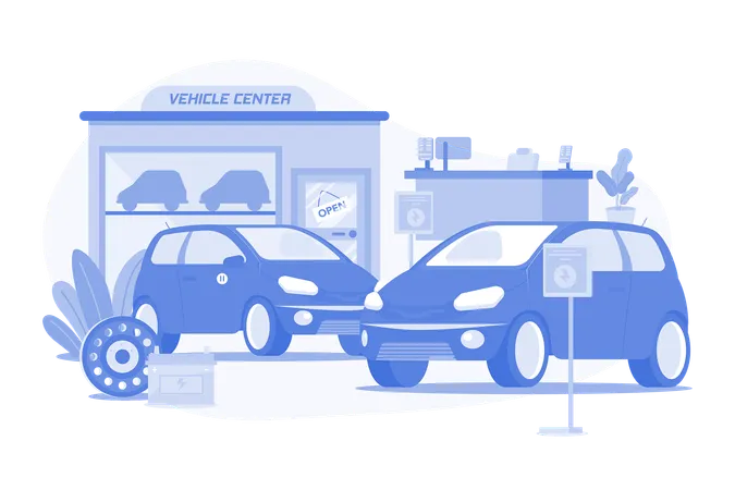 Electronic Vehicle Center Concept Illustration