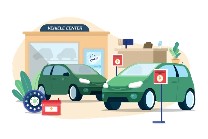 Electronic Vehicle Center  Illustration