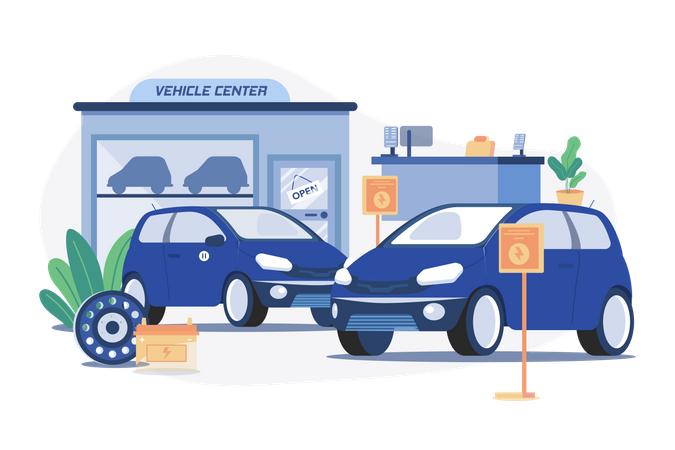 Electronic Vehicle Center  Illustration