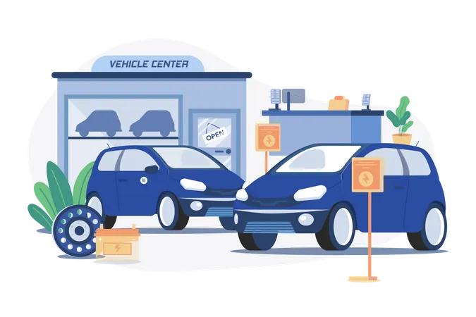 Electronic Vehicle Center  Illustration