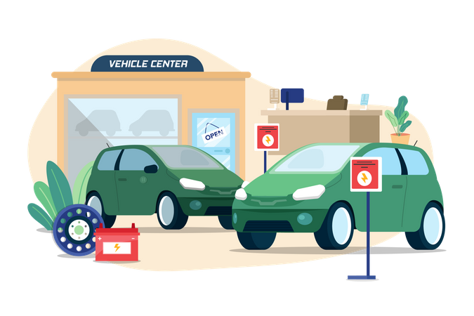 Electronic Vehicle Center  Illustration