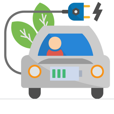 Electronic Vehicle Charging  Illustration