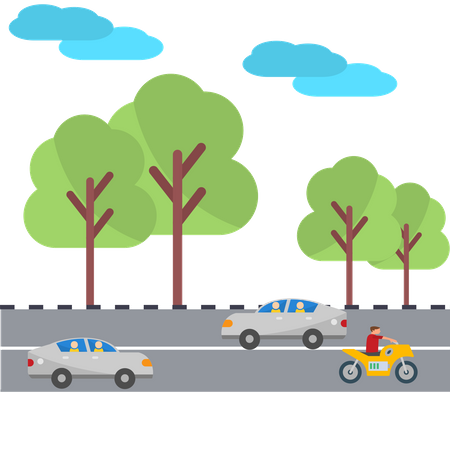 Electronic Vehicle Traffic Illustration