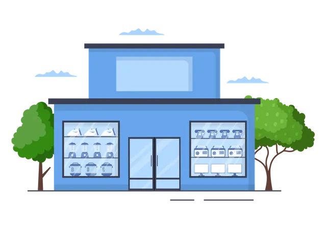 Electronics Store Building  Illustration