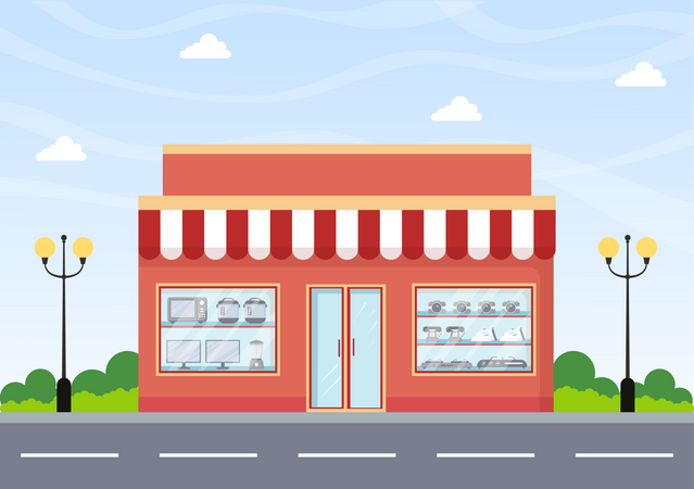 Electronics Store Building  Illustration