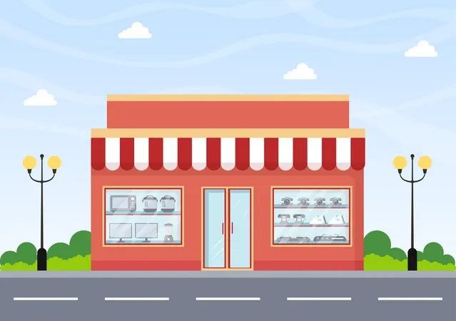 Electronics Store Building  Illustration